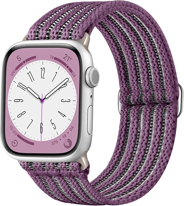 Braided Stretchy Band Compatible with Apple Watch Bands 38mm 40mm 41mm 42mm 44mm 45mm 46mm 49mm for Women Men, Adjustable Nylon Solo Loop Elastic Straps for iWatch Series 10 9 8 7 6 5 4 3 2 1 SE Ultra by Unknown