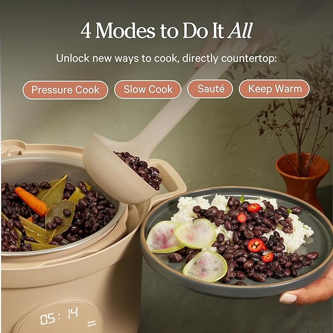 Our Place Dream Cooker | 6 Qt Ceramic Nonstick Multicooker & Pressure Cooker with Touchscreen Controls & Auto Steam Release | 4 Modes: Pressure Cook, Sauté/Sear, Slow Cook & Warm | Steam - Image 2