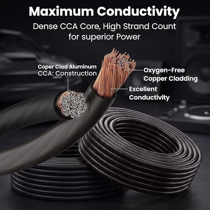 GEARit 8 Gauge Battery Cable, 50 Ft Black 8 AWG CCA Power/Ground Wire for Car Audio Amp, Automotive Battery, RV, Trailer and Inverter Wiring - Image 3