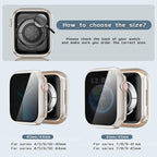 Waterproof Privacy Case Compatible with Apple Watch Series 11 10 46mm with Anti-peep Screen Protector, iWatch Face Cover Protective Bumper for iWatch Case 46mm Silver - Image 2