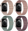 4 Pack Stretchy Solo Loop Compatible with Apple Watch Bands 38mm 40mm 41mm 42mm 44mm 45mm 46mm 49mm Women Men, Sport Nylon Elastic Straps Wristbands for iWatch Series 11 10 9 8 7 6 5 4 11 Ultra/SE 3 2 by CCnutri