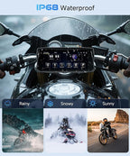 6.86 inch Portable Motorcycle Wirelsss Carplay Screen, CarPlay Android Auto GPS Navigation System, IP68 Waterproof Screen Bluetooth Transmission EQ - Image 4
