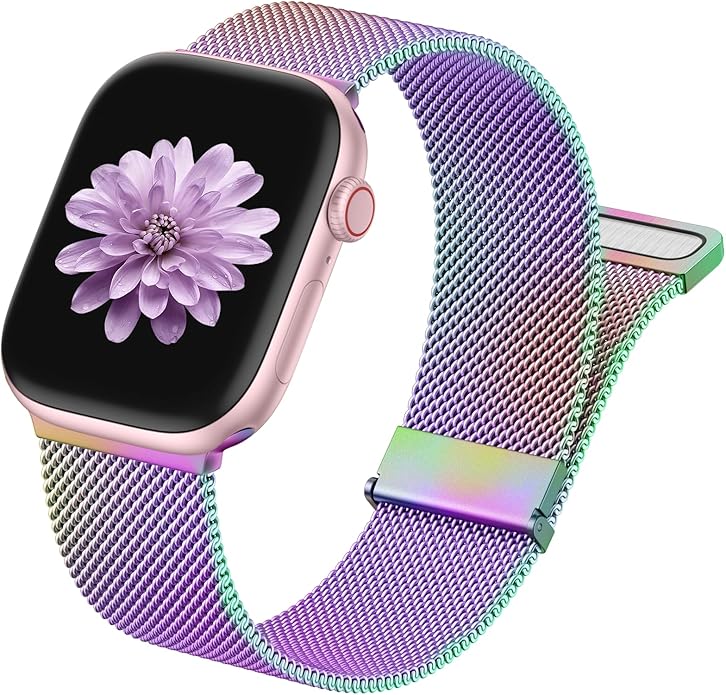 GEAK Metal Band Compatible with Apple Watch Bands for Women Men 40mm 42mm 41mm 38mm 44mm 45mm 46mm 49mm, Stainless Steel Milanese Magnetic Strap for iWatch Series 11 10 9 8 7 6 5 4 SE Ultra 3 2 1 by GEAK