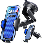 VANMASS [True Military-Grade] Car Phone Holder [Best Suction & Clip] Cell Phone Mount for Dashboard Windshield Vent Truck Cradle Dash Stand for iPhone 15 Pro Max 14 13 12 Android, Blue by VANMASS