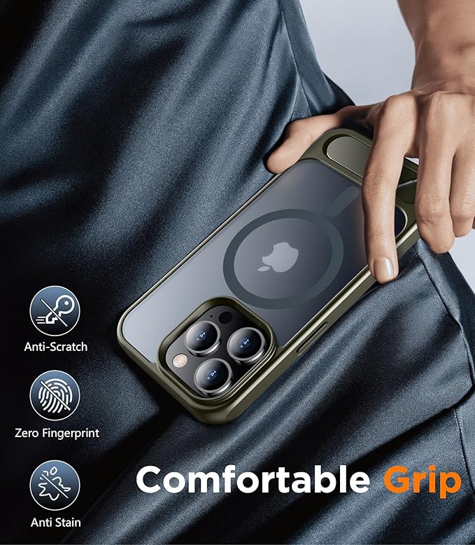 Temdan Magnetic Compatible with iPhone 14 Pro Max Case, [Built-in Invisible Kickstand][Compatible with MagSafe] [Military Grade Shockproof] Slim Translucent Matte Phone Case for iPhone 14 Pro Max 6.7" - Image 7