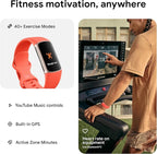 Fitbit Charge 6 Fitness Tracker with Heart Rate, GPS, and Health Tools - Gold Case w/Coral Band, - Image 2
