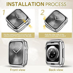 JR.DM 41mm Soft Flexible TPU Case Compatible for Apple Watch Series 9/8/7 Touchable Screen Lightweight Anti-Scratch All-Around Protector Thin Guard Shockproof Cover Shiny Bumper for iWatch, Silver - Image 9
