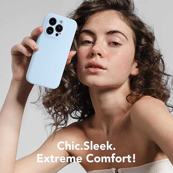 Magnetic for iPhone 14 Pro Max Case, Compatible with MagSafe, [Full Camera Protection][Screen Protector] Silicone Shockproof Protective Phone Case for iPhone 14 Pro Max 6.7", Light Blue - Image 9