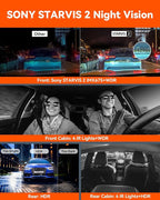 Vantrue N5 4 Channel WiFi 360° All Sides Dash Cam, STARVIS 2, IR Night Vision, 2.7K+1080P*3 Front Rear Inside Dashcam, Voice Control, GPS, 24 Hours Buffered Parking Mode Dash Camera(Renewed) - Image 3