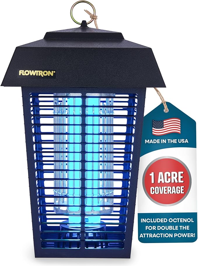 Flowtron Bug Zapper, 1 Acre of Outdoor Coverage with Powerful 40W Bulb & 5600V Instant Killing Grid, Electric Insect, Fly & Mosquito Zapper, Made in The USA by Flowtron