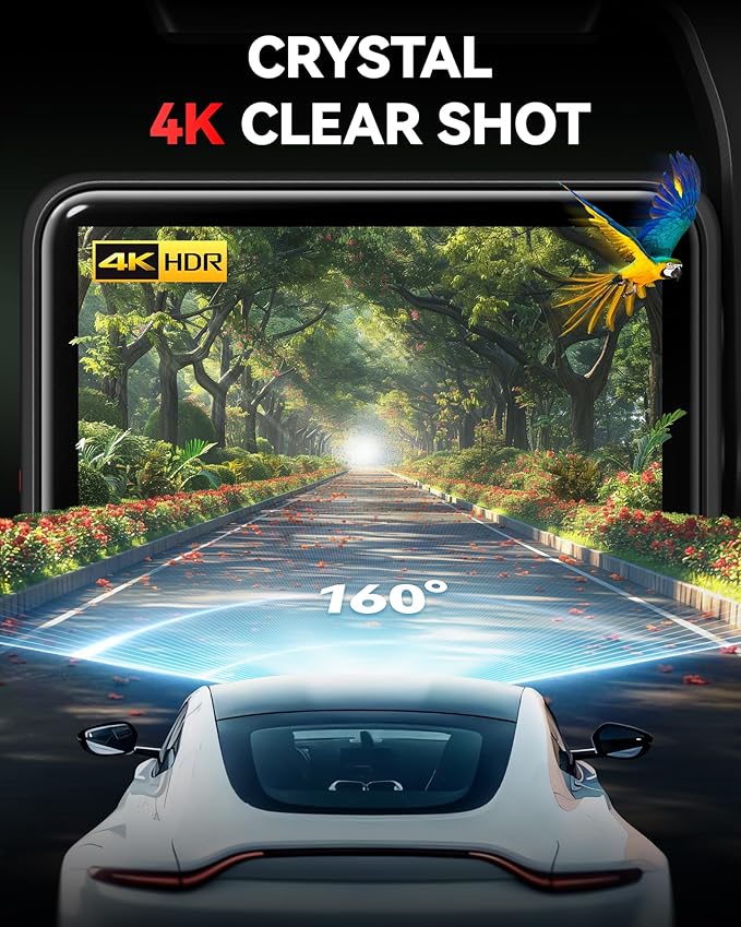 REDTIGER F4 & in-Car Rear Camera, 2160P UHD Touch Screen, Voice Control, Included 32GB Card, Night Vision, Built-in GPS, WiFi APP Control - Image 3