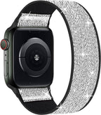 Stretchy Nylon Solo Loop Bands Compatible with Apple Watch 38mm 40mm 41mm 42mm 44mm 45mm 46mm 49mm Ultra 2 iWatch Series 11 10 9 8 7 SE 6 5 4 3 2 1 Strap,Sport Elastic Braided Women Men by ENJINER