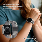 Braided Stretchy Band Compatible with Apple Watch Band 38mm 40mm 41mm 42mm 44mm 45mm 46mm 49mm Women Men, Adjustable Nylon Elastic Magnetic Clasp Strap for iWatch Series 10 9 8 7 6 5 4 3 2 1 SE Ultra - Image 5