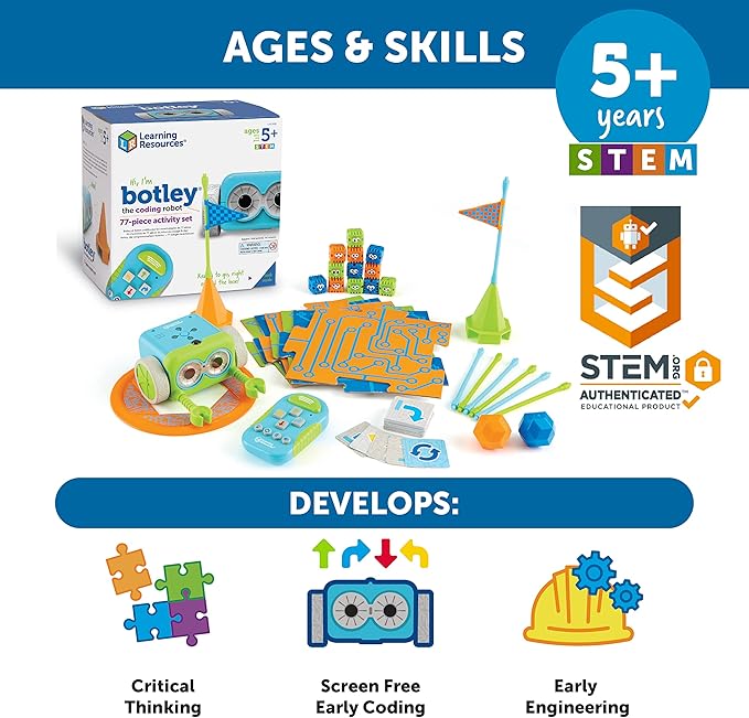 Learning Resources Botley The Coding Robot Activity Set - 77 Pieces, Ages 5+, Screen-Free Coding Robots for Kids, STEM Toys for Kids, Programming for Kids, for Kids - Image 6
