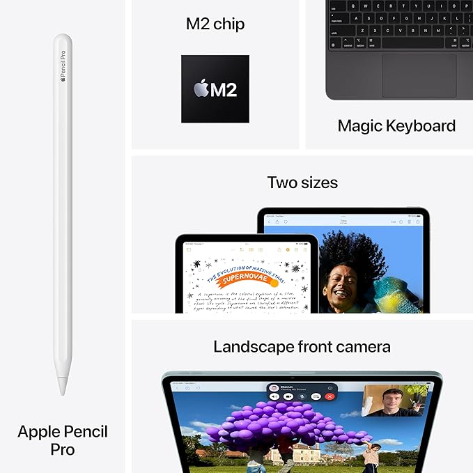 Apple iPad Air 11-inch (M2): Built for Apple Intelligence, Liquid Retina Display, 1TB, 12MP Front/Back Camera, Wi-Fi 6E, Touch ID, All-Day Battery Life — Starlight - Image 7