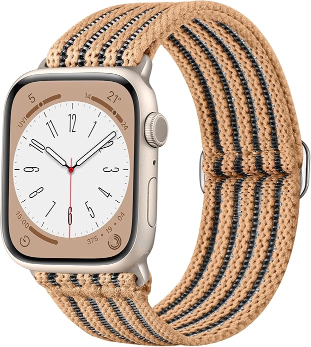 Braided Stretchy Band Compatible with Apple Watch Bands 38mm 40mm 41mm 42mm 44mm 45mm 46mm 49mm for Women Men, Adjustable Nylon Solo Loop Elastic Straps for iWatch Series 10 9 8 7 6 5 4 3 2 1 SE Ultra by Unknown