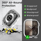 3 in 1 Goton Waterproof Hard Case for Apple Watch Screen Protector 42mm, 360° Slim Full Protective Tempered Glass Face Cover + Back Hard PC Bumper for iWatch Series 11/10, 42mm Clear - Image 5