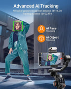 hohem iSteady M7 Gimbal Stabilizer for iPhone, Phone Gimbal with AI Tracking, 1.4" Detachable Touchscreen Remote, Built-in Extension Rod, Fill Light, Phone Stabilizer for Video Recording, YouTube - Image 3