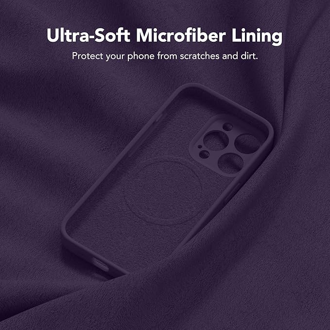 Magnetic for iPhone 13 Pro Case, [Full Camera Protection][Screen Protector] Silicone Shockproof Protective Phone Case for iPhone 13 Pro 6.1", Deep Purple - Image 8