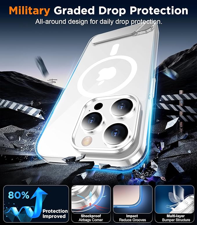 Temdan Magnetic Compatible with iPhone 14 Pro Case, [Built-in Invisible Kickstand][Compatible with MagSafe] [Military Grade Shockproof] Slim Thin Phone Case for iPhone 14 Pro 6.1 - Image 5