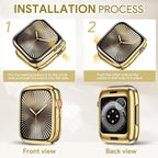 JR.DM 38mm Soft Flexible TPU Case Compatible for Apple Watch Series 3/2/1 Touchable Screen Lightweight Anti-Scratch All-Around Protector Thin Guard Shockproof Cover Shiny Bumper for iWatch, Gold - Image 7