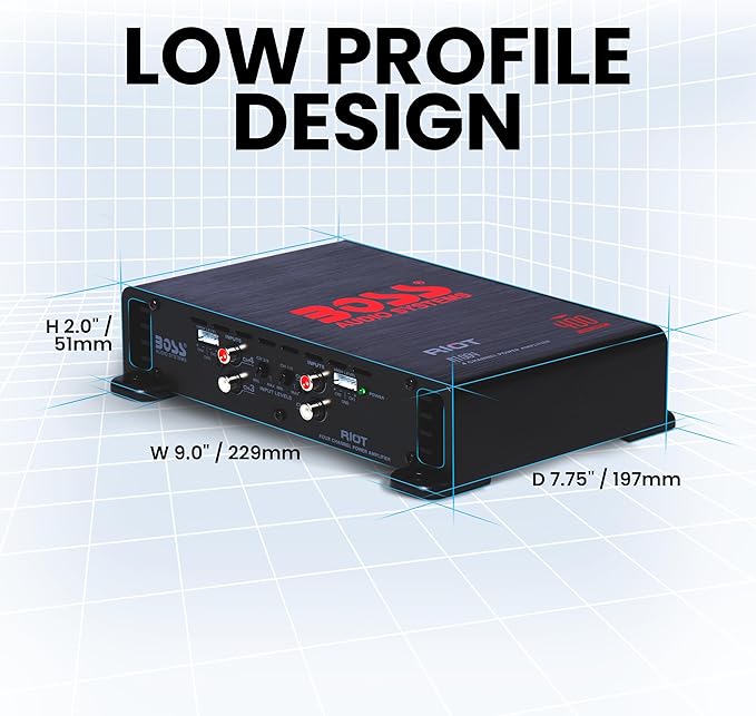 BOSS Audio Systems R1004 Riot Series 4 Channel Amplifier Car Audio - Class A/B, 400 High Output, 2-8 Ohm Stable, High/Low Level Inputs, Full Range - Image 6