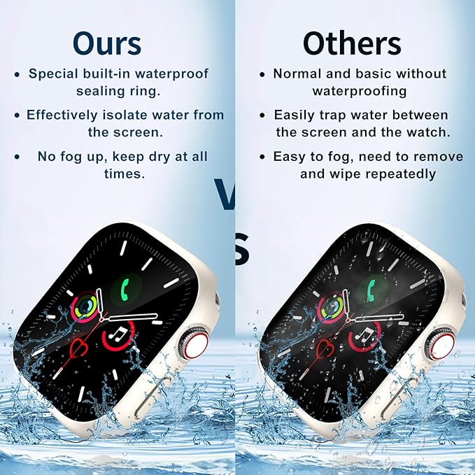 Waterproof Case for Apple Watch Series 10 Series 11 42mm Built-in Tempered Glass Screen Protector,[Slim Guard PC Bumper] [Touch Sensitive] Full Protective Face Cover Compatible iWatch Accessories - Image 5