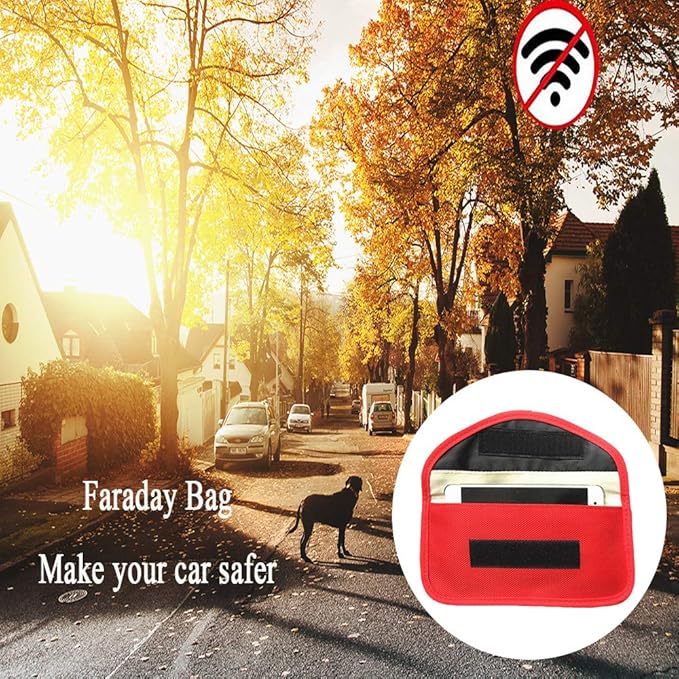 Faraday Key Fob Protector (2 Pack), Premium Faraday Bag/Pouch, Car Key Signal Blocker, Signal Blocking Bag for Cell Phone Privacy P (Red) - Image 6
