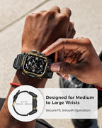 amBand Rugged Case with Band for Apple Watch 46mm, Compatible with Apple Watch (iWatch) Series 10 11, Military Grade Shockproof Bumper Cover, Tactical Band for Men, Black Gold - Image 7