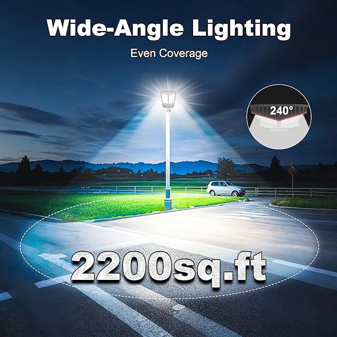 2025 New Solar Street Light, Solar Street Lights Outdoor Waterproof Dusk to Dawn 7000K LED Security Flood Light with Motion Sensor and Remote Control for Pathway, Entryway & Yard - Image 2
