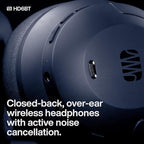 PreSonus Eris HD6BT — Over-Ear Closed-Back Wireless Headphones, Bluetooth, ANC Noise Cancelling, Up to 60 Hours Battery Life, Studio Headphones for Mixing, Monitoring, Recording, Midnight Blue - Image 2