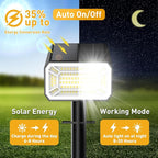 Solar Spot Lights Outdoor Waterproof IP65, [8 Pack/100 LED/4 Modes] 2-in-1 Solar Landscape Spotlights, Auto On/Off High Lumens Spot Lights for Yard Garden Pathway(Cool White) - Image 2