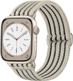 Braided Stretchy Band Compatible with Apple Watch Bands 38mm 40mm 41mm 42mm 44mm 45mm 46mm 49mm for Women Men, Adjustable Nylon Solo Loop Elastic Straps for iWatch Series 10 9 8 7 6 5 4 3 2 1 SE Ultra by Unknown