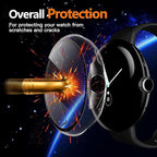 Misxi 2 Pack Hard PC Case with Screen Protector for Pixel Watch 2 (2023) / Pixel Watch 41mm, High Sensitivity Anti-Fall Cover, 1 Starlight + 1 Transparent - Image 3