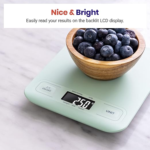 Etekcity Food Kitchen Scale, Digital Grams and Ounces for Weight Loss, Baking, Cooking, Keto and Meal Prep, LCD Display, Medium, Green - Image 5