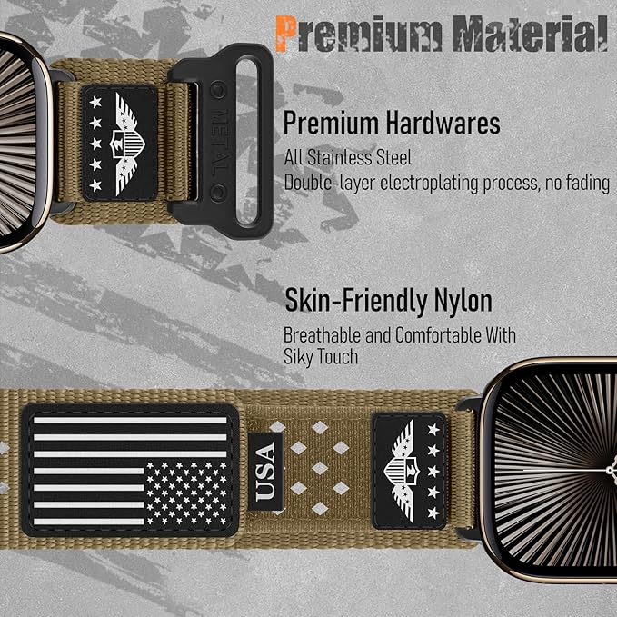 Rugged Nylon Bands for Apple Watch Ultra 2 Band 49mm 46mm 45mm 44mm 42mm(S3/2/1) Men,Breathable Holes Sport Strap With US Flag Wristband for iWatch band Ultra 3/2/1 Series 11 10 9 8 7 6 5 4 3 SE3/2/1 - Image 4