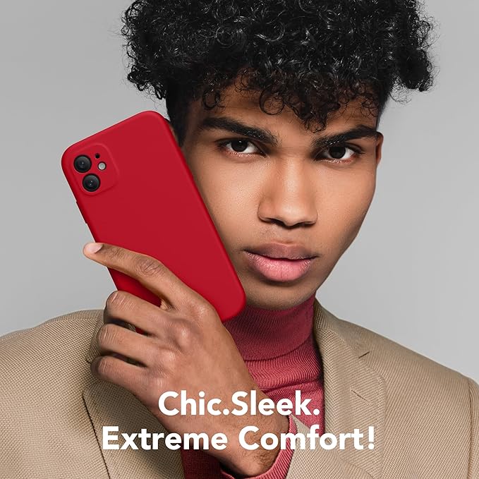 Magnetic for iPhone 11 Phone Case Silicone, Compatible with MagSafe, [Full Camera Protection][Screen Protector] Slim Shockproof Protective Case for iPhone 11 6.1", Red - Image 6