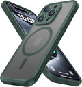 ImpactStrong Magnetic Guard Designed for iPhone 15 Pro Case [Camera Protection] [Military Grade Drop Tested] [Compatible with MagSafe] Slim Translucent Matte Phone Case (6.1") - Dark Green by IMPACTSTRONG
