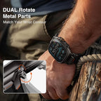 ULTIMAL Rugged Band for Apple Watch Ultra 3/2/1 49mm, Series 11/10/9/8/7/6/5/4 SE 46mm/45mm/44mm, Waterproof, Soft TPU Strap with Stainless Steel Buckle & Connectors, Sweat-Resistant, Easy to Clean, Fits 155-225mm Wrist (Black/Black) - Image 4