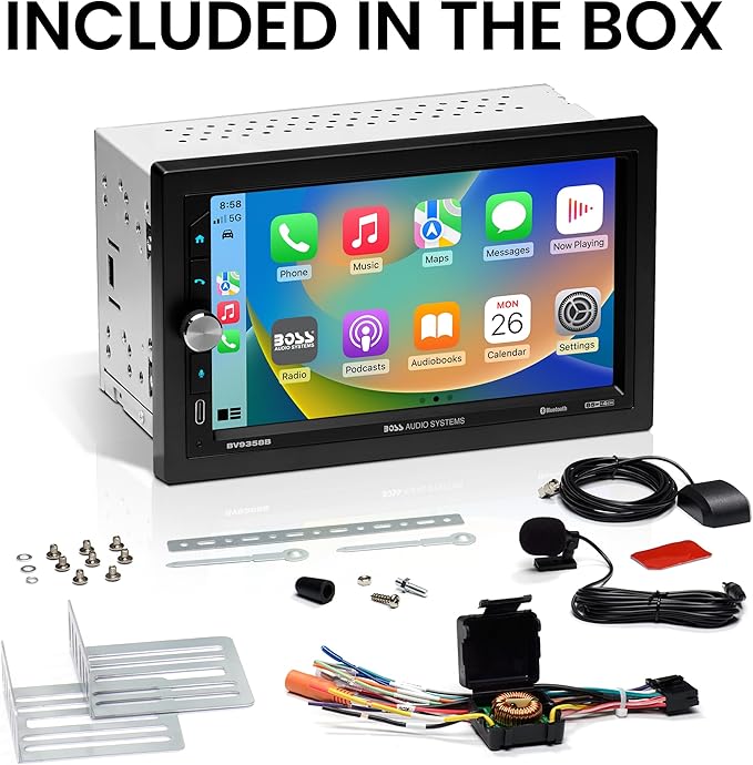 BOSS Audio Systems BV9358B Car Stereo – Wireless CarPlay Android Auto, Double Din, 7 Inch Touchscreen, Bluetooth, NO CD DVD Player, AM/FM Radio Receiver, A/V Input, USB - Image 6