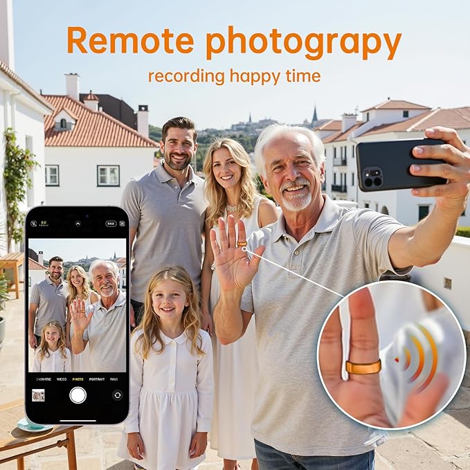 Smart Ring for Women & Men, Health Tracker Ring with Heart Rate, Blood Oxygen,Blood Pressure, IP68 Waterproof Fitness Ring, Sleep Tracker for iPhone and Android, No APP Fee (Orange, 6#) - Image 8
