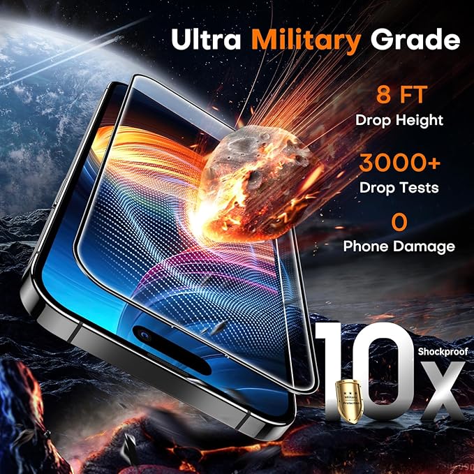 TOCOL for iPhone 16 Plus Screen Protector/iPhone 15 Plus Screen Protector 9H Hardness Military Grade Shatterproof HD Tempered Glass Full Coverage Easy Installation Case Friendly 2 Pack - Image 2