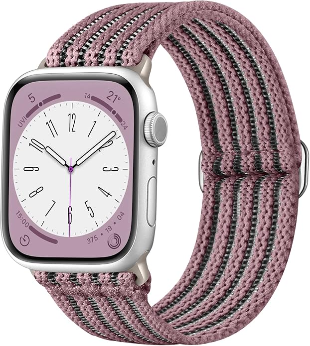 Braided Stretchy Band Compatible with Apple Watch Bands 38mm 40mm 41mm 42mm 44mm 45mm 46mm 49mm for Women Men, Adjustable Nylon Solo Loop Elastic Straps for iWatch Series 10 9 8 7 6 5 4 3 2 1 SE Ultra by Unknown