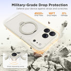 GolbinBox 360° Spin Magnetic Stand for iPhone 17 Pro Max Case, [Compatible with MagSafe] [Full Camera Protection] [16FT Military Drop Protection], Silm Translucent Matte Phone Case, Stone - Image 5