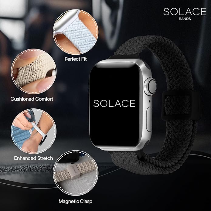 Solace Bands Imperium Adapt Wide Adjustable Nylon Braided Watch Band - Compatible with All Apple Watches - Solace Apple Watch Bands for Women & Men - Smart Watches Band Series 11-1, Ultra, SE - Image 5