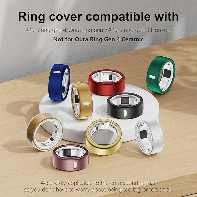 4 Pack Cover Compatible with Oura Ring Gen 4/Oura Ring Gen 3 Horizon/3 Heritage, Charging Derectly, Anti-Scratch TPU Protector for Women Men Working Out Gym-Size 8 - Image 2