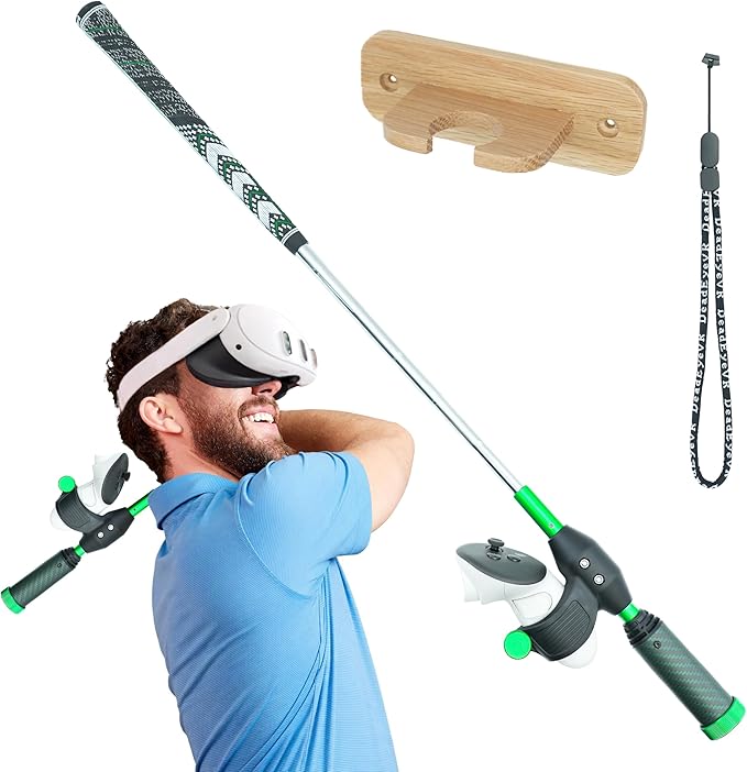 DeadEyeVR - DriVR Elite Chrome - Golf Club for Quest - Realistic VR Golf Simulator Handle - Weighted VR Golf Club Grip for Enhanced Play by DeadEyeVR