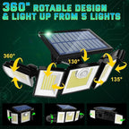 Solar Lights Outdoor Waterproof Motion Sensor - 416 LEDs 3000 Lumens Super Bright 3 Brightness 3 Modes 2400mAh 360° Illumination 32ft Solar Flood Security Light for Outside (‎With Remote Control, 4) - Image 7