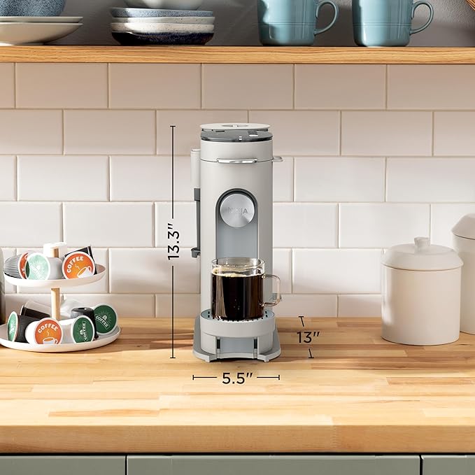 Ninja Pod & Grounds Specialty Single-Serve Coffee Maker, K-Cup Pod Compatible, Brews Grounds, Compact Design, Built-In Milk Frother, 56-oz. Reservoir, 6-oz. Cup to 24-oz. Mug Sizes, Stone, PB051ST - Image 5