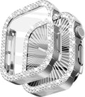 Surace Bling Apple Watch Case with Screen Protector Compatible with Apple Watch Series 11 Series 10 46mm, Crystal Diamond Overall Protective Case Face Cover Bumper 46mm, Silver by Surace